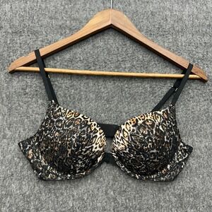 Victorias Secret Black‎ Leopard Lace 36B Very Sexy Push Up Bra Cheetah